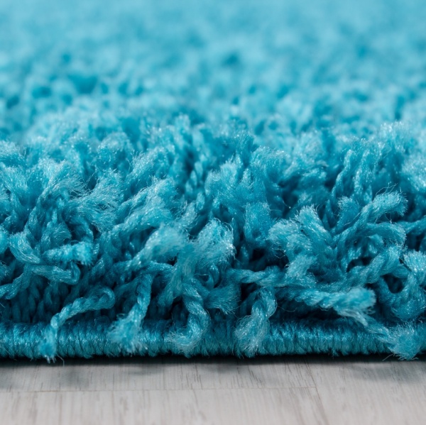 Life Shaggy Plain Turquoise Rug